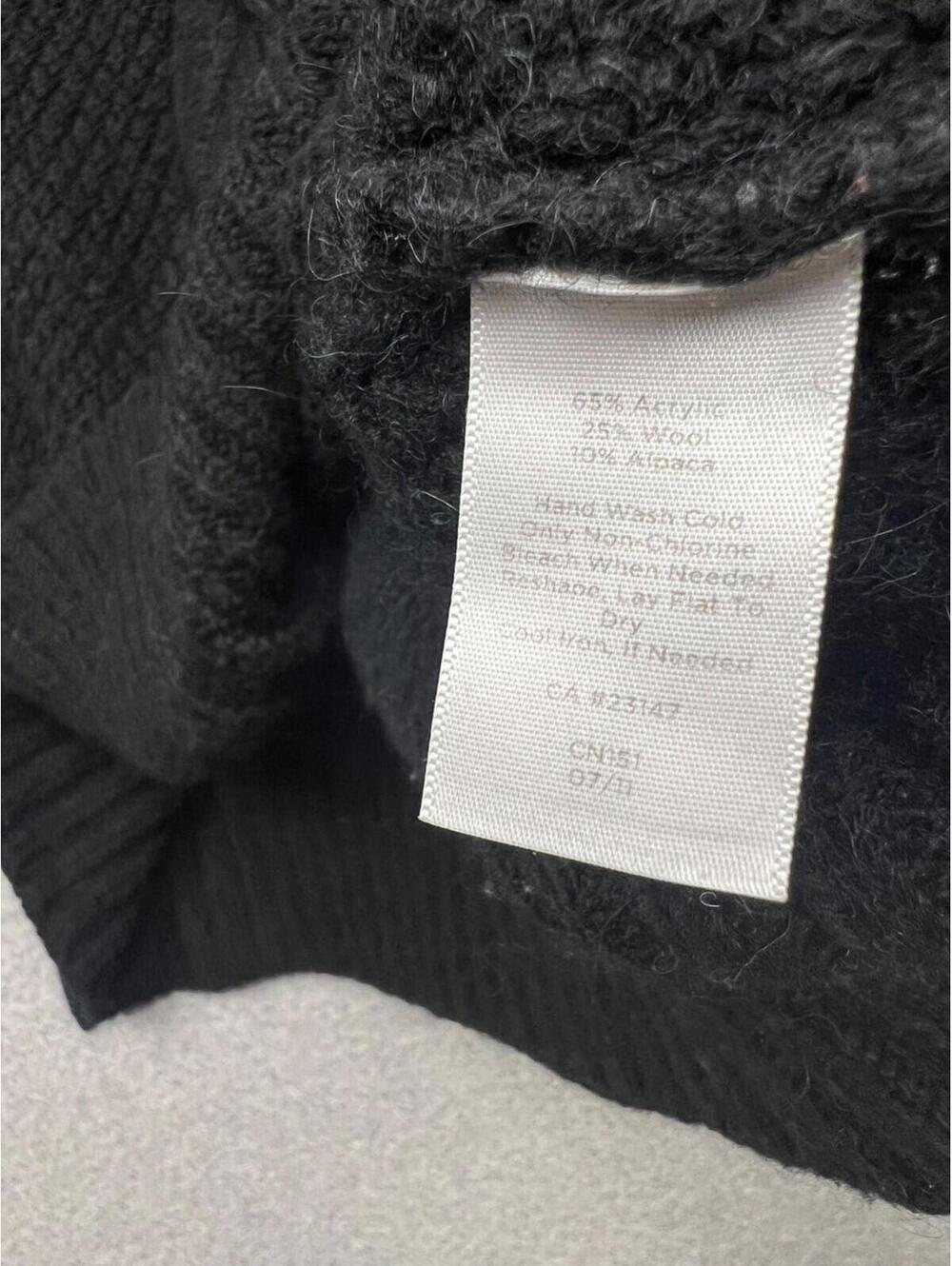 Talbots Chunky Thick Knit Sweater Ribbed Cable Turtleneck Wool Alpaca Petites S - Picture 10 of 11